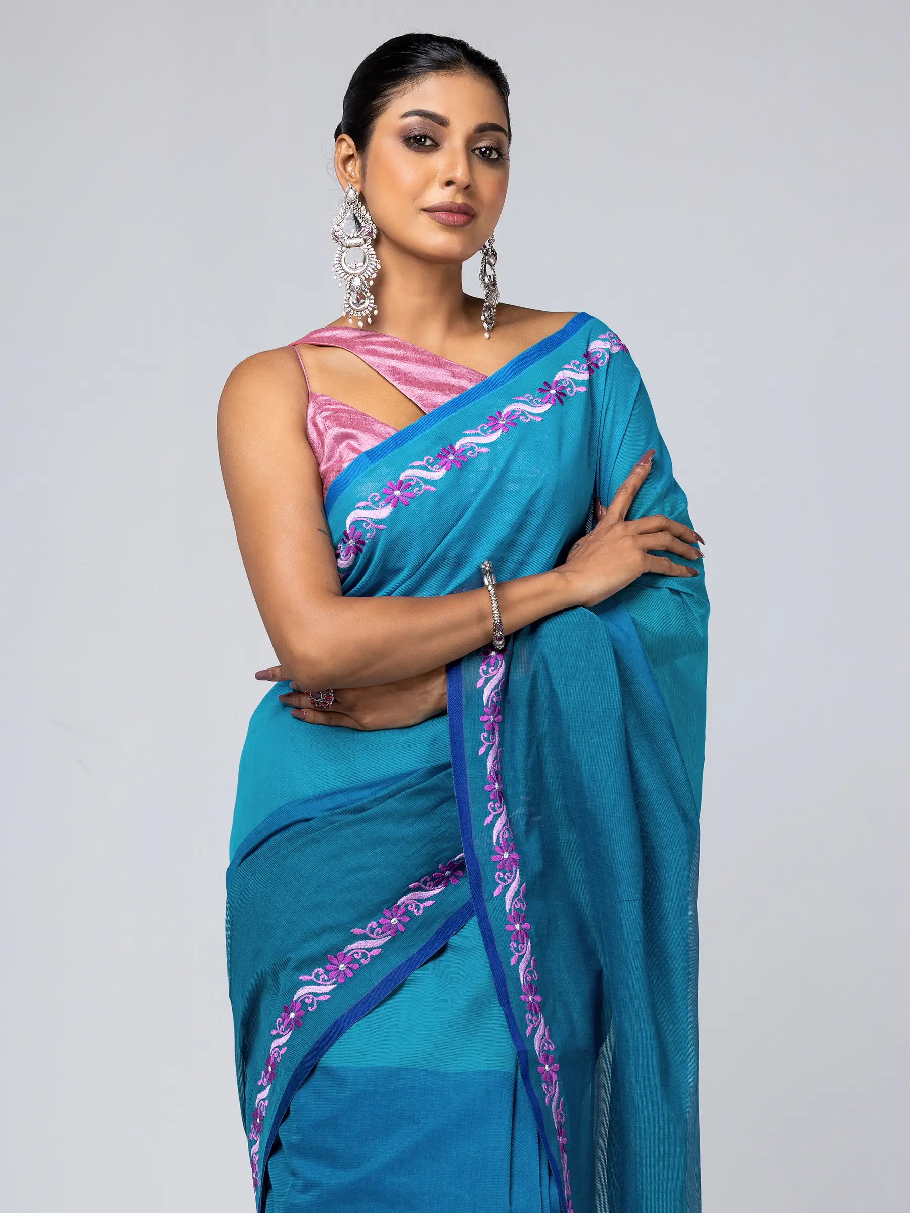 Indian soft lightweight georgette Digital painted saree - Image 3